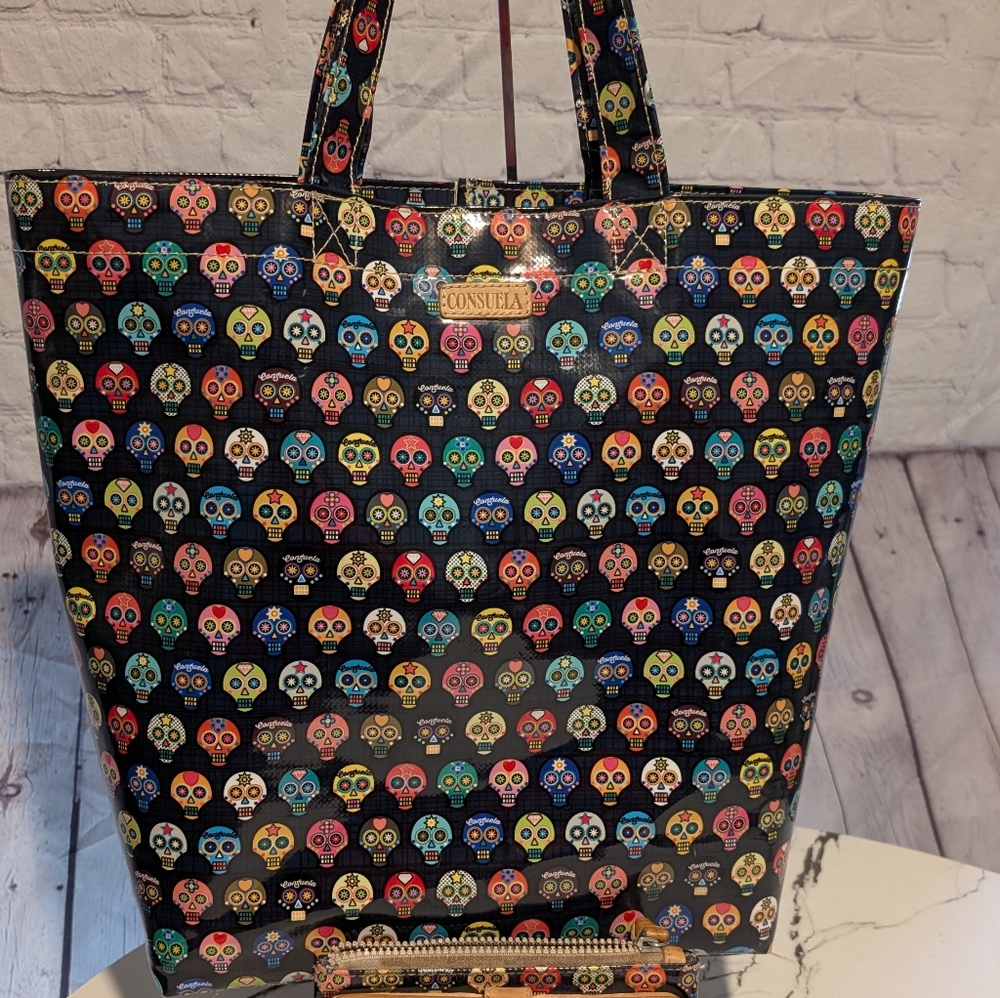 Consuela Wristlet Wallet And Tote Sugar Skull Pattern Set - Picture 8 of 16